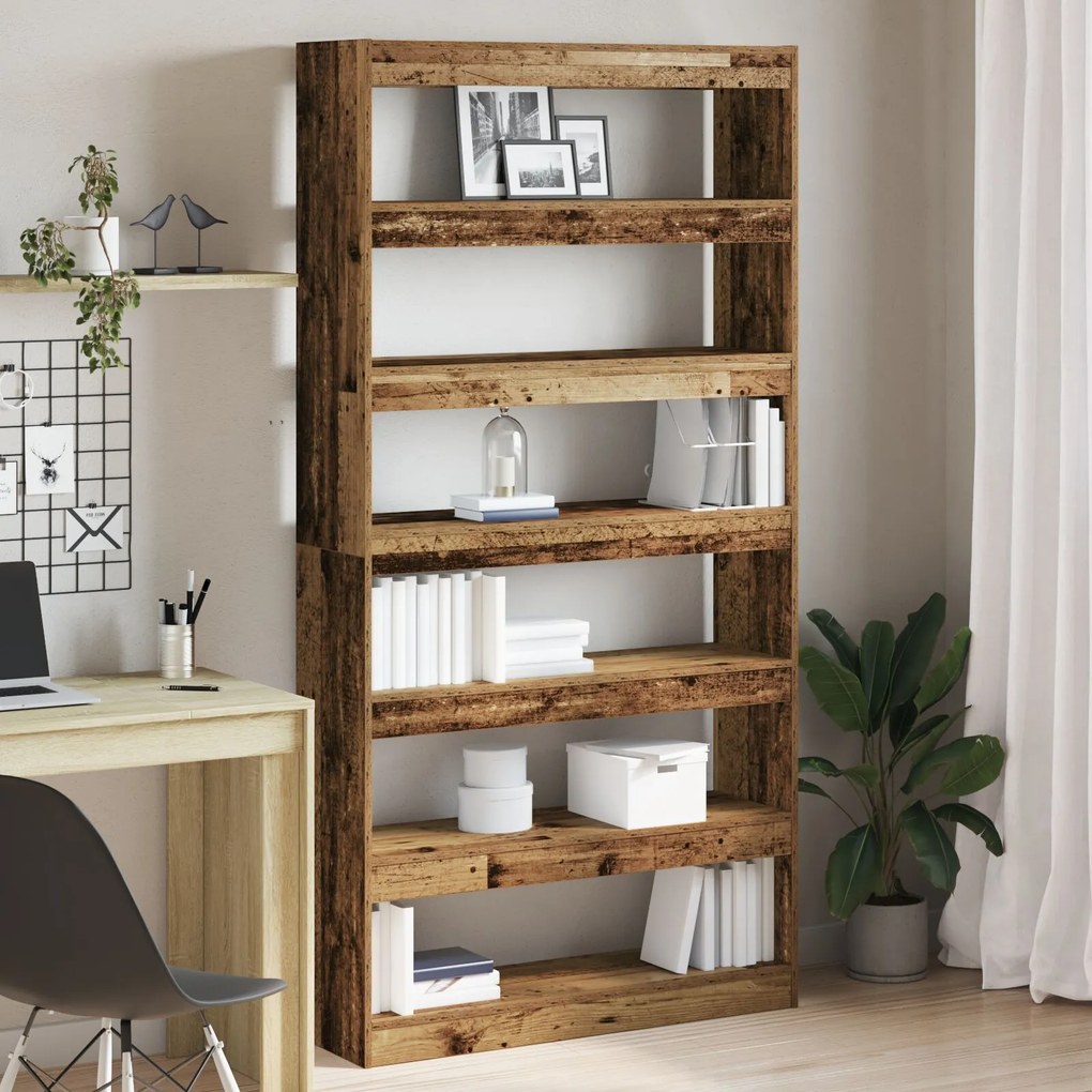 vidaXL Bibliotecă Lemn uzat Lemn ingineresc 100 x 30 x 198 cm