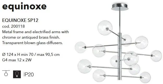 Candelabru design clasic EQUINOXE SP12 CROMO, D-124cm 200118