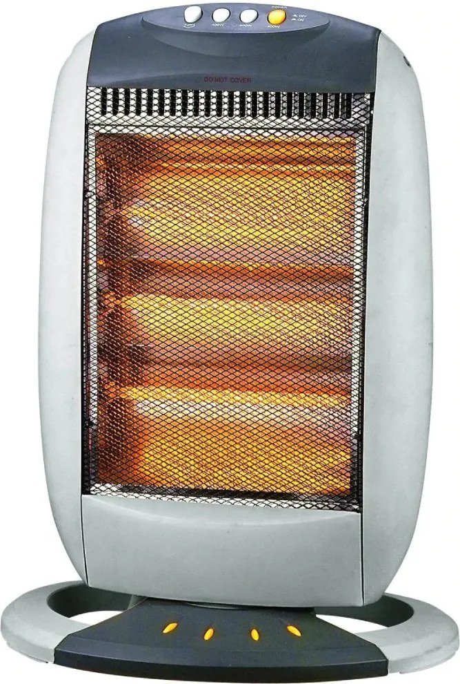 RADIATOR CU HALOGEN VORTEX HG120E, 1200 W, 3 TREPTE DE PUTERE, PROTECTIE ANTI-RASTURNARE, FUNCTIE OSCILARE, GRI/NEGRU