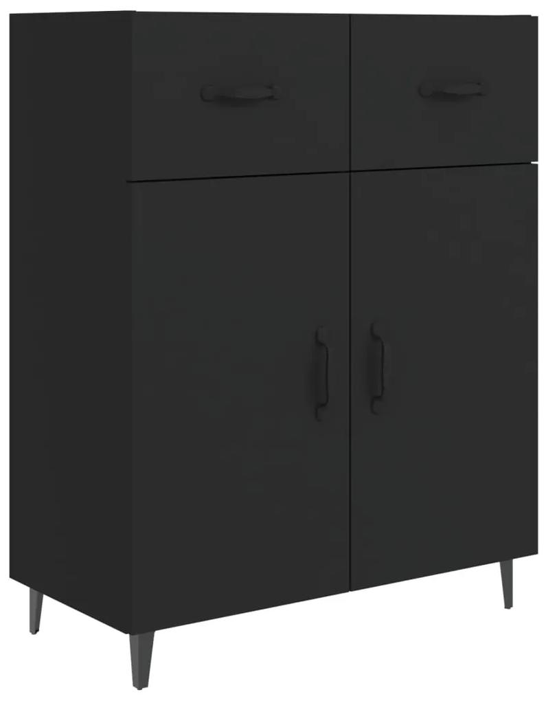 812196 vidaXL Servantă, negru, 69,5x34x90 cm, lemn compozit