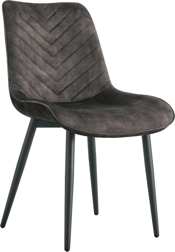 Scaun ZAINA TIP 2, maro/negru, stofa catifelata/metal, 50x64x84 cm