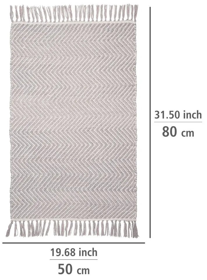 Covoraș baie din plastic reciclat Wenko Gata, 50 x 80 cm, gri