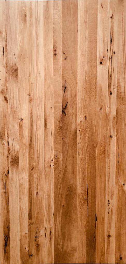 Masa dreptunghiulara cu blat din lemn de stejar Tables&amp;Co 220x100x75 cm maro/negru