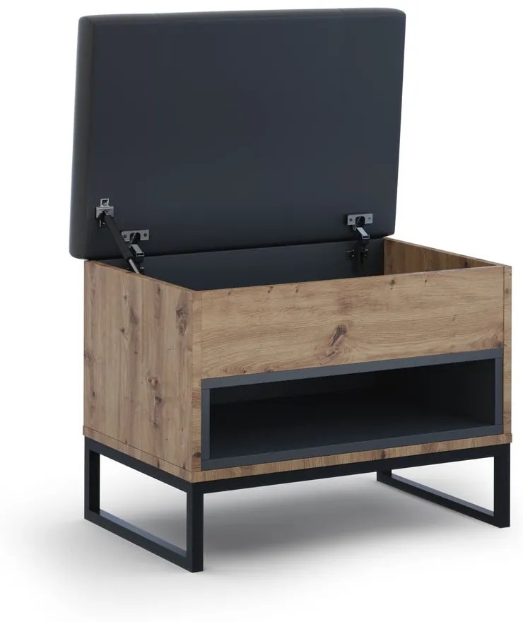 Dulap de pantofi cu bancă cu aspect de lemn de stejar Olis - Cosmopolitan Design