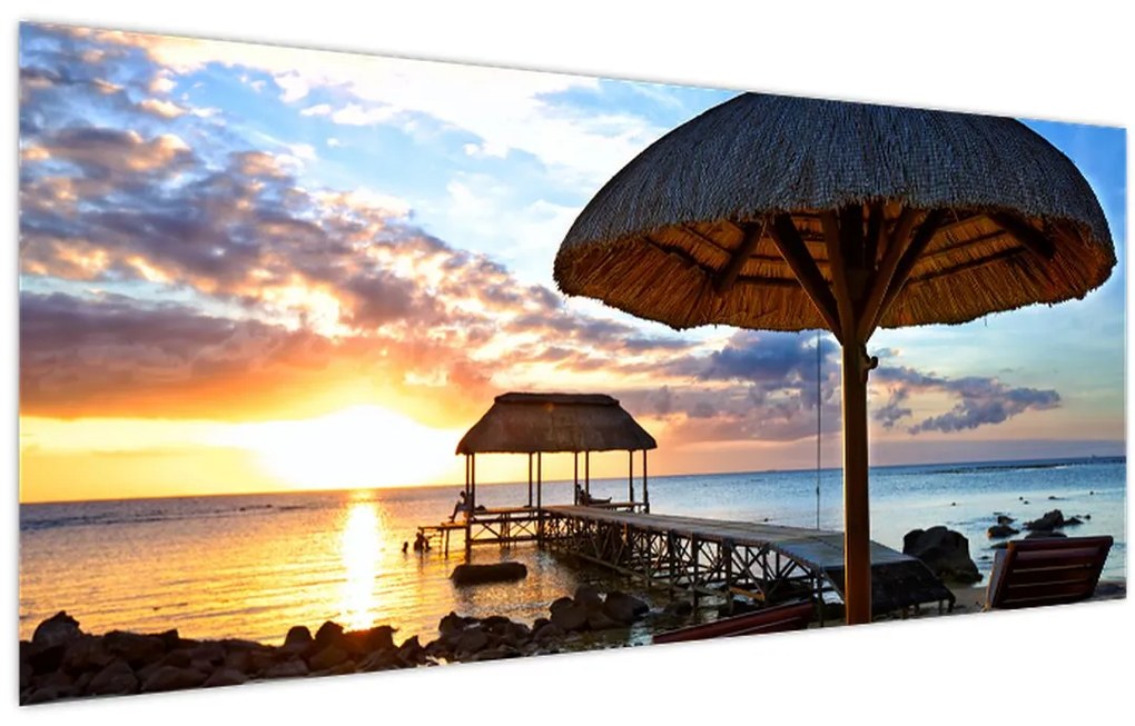 Tablou - Apus de soare în Mauritius (120x50 cm)