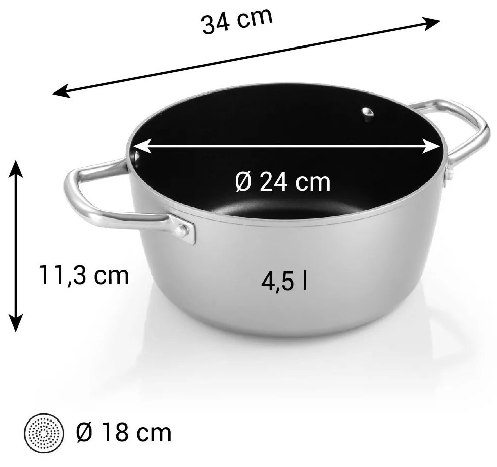 Tescoma Caserolă GrandCHEF+ 24 cm, 4,5 l, diam. 24 cm