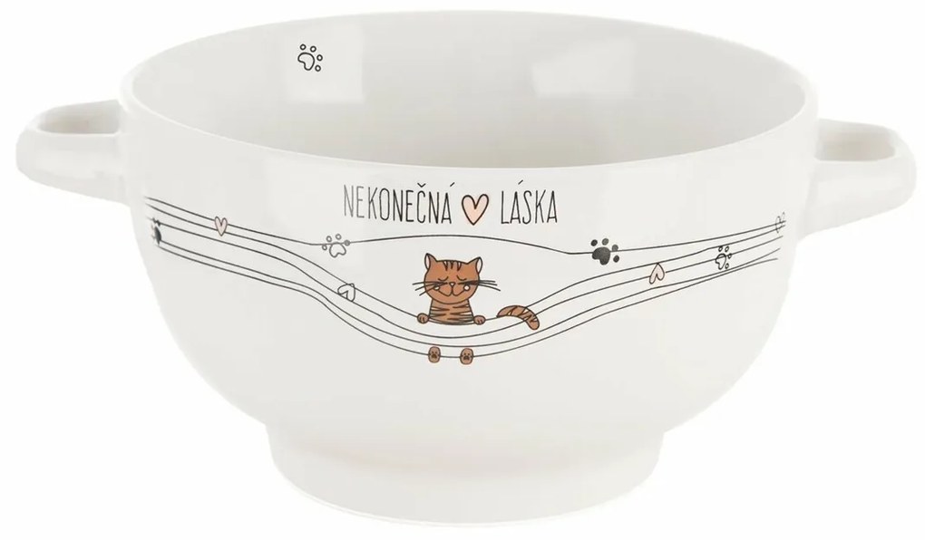 Castron de ceramică Orion Endless love Cat, diam. 14 cm