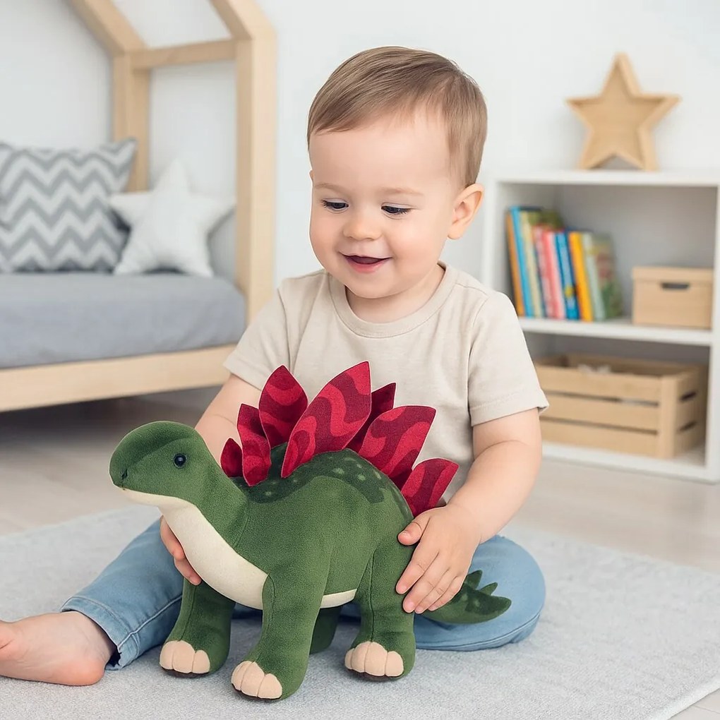 Baby Mix Jucărie de pluș dinozaur Stegosaurus, 38cm