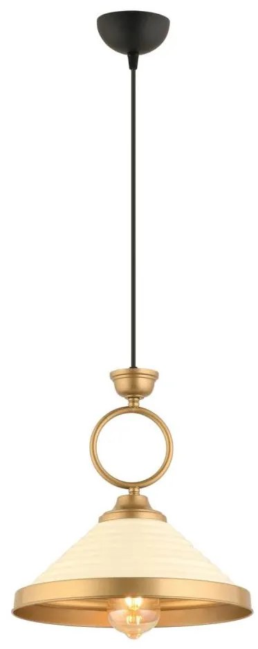 Lustră cu cablu MONZA 1xE27/40W/230V Ø 30 cm crem/bronz