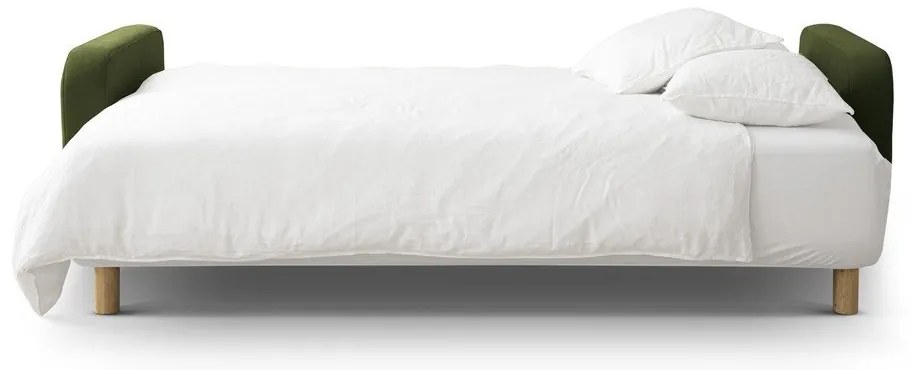 Canapea verde extensibilă, cu spațiu de depozitare 231 cm Elen – Micadoni