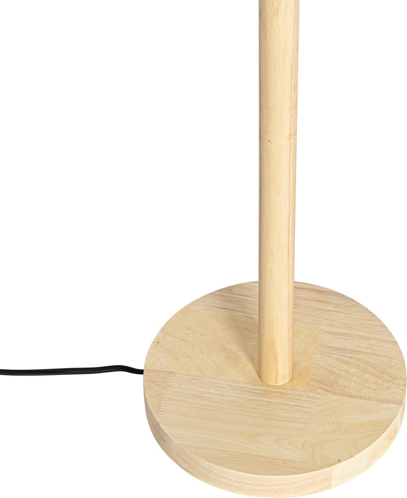 Lampă de podea din lemn cu abajur de catifea gri-maroniu 40cm - Mels