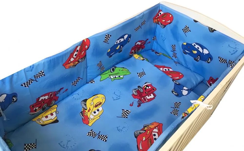 Lenjerie patut cu 5 piese Cars 120x60 cm