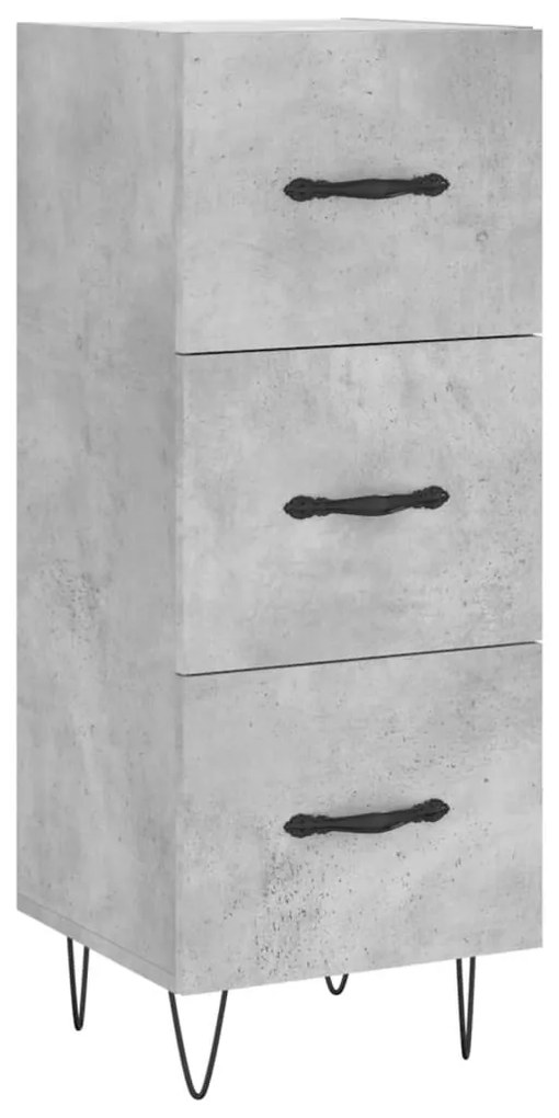 828600 vidaXL Servantă, gri beton, 34,5x34x90 cm, lemn compozit
