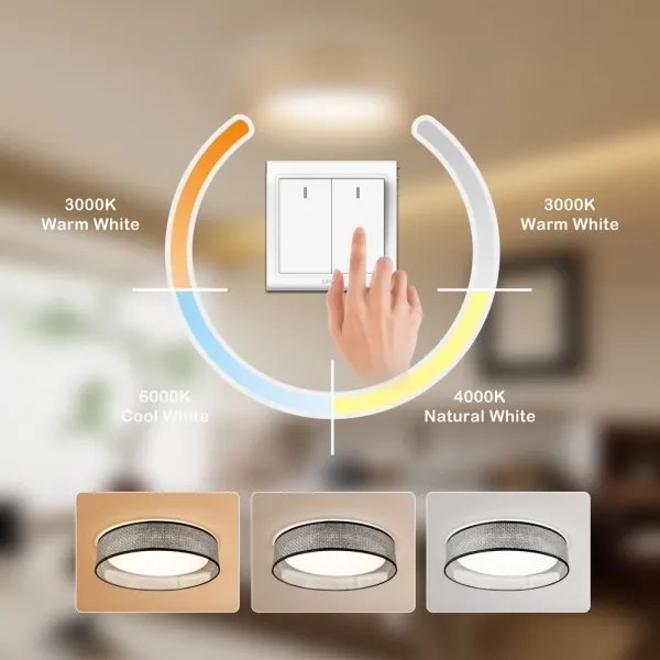 Immax NEO 07287L - Plafonieră LED LONA CCT dimabilă, 36 W / 230 V, Ø 45,5 cm + telecomandă