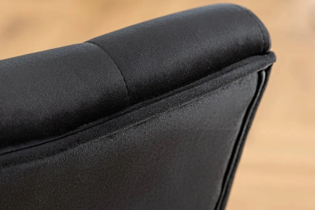 Set 2 scaune Stil Baroc, Catifea, Negru, CASTLE