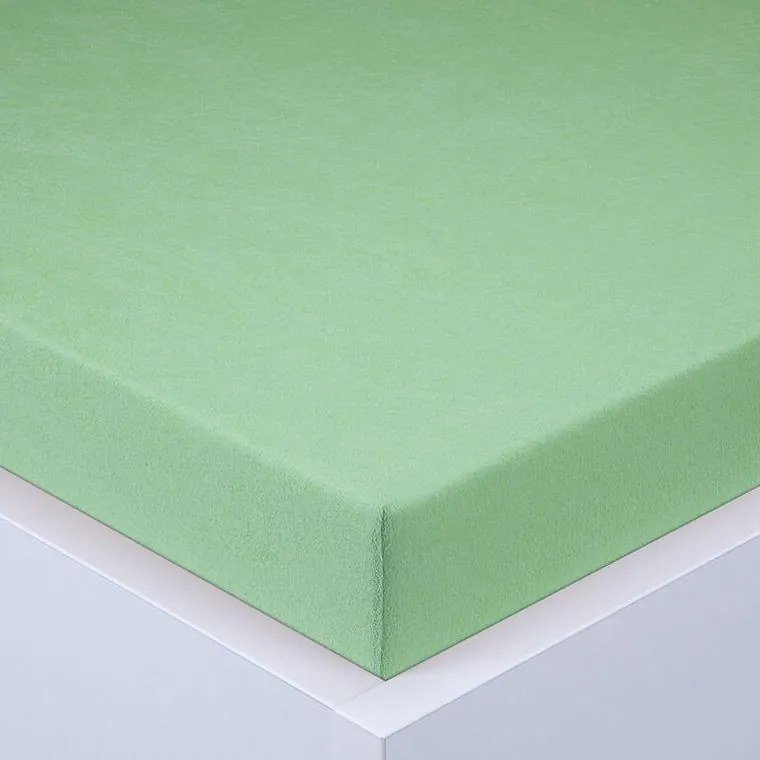 decoDoma Cearşaf cu elastic frotir EXCLUSIVE verde deschis 90 x 200 cm