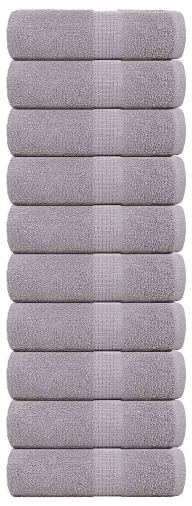 vidaXL Prosoape de baie 10 buc. FROGN gri 30x30 cm 100% bumbac