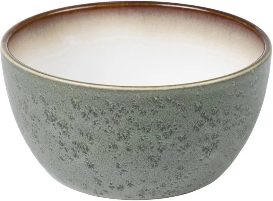 Bol din ceramică și glazură interioară crem deschis Bitz Mensa, diametru 14 cm, verde-gri