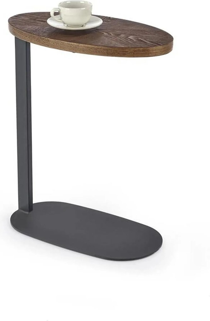 Masuta cafea DELPHI, nuc/negru, 48x26x58 cm