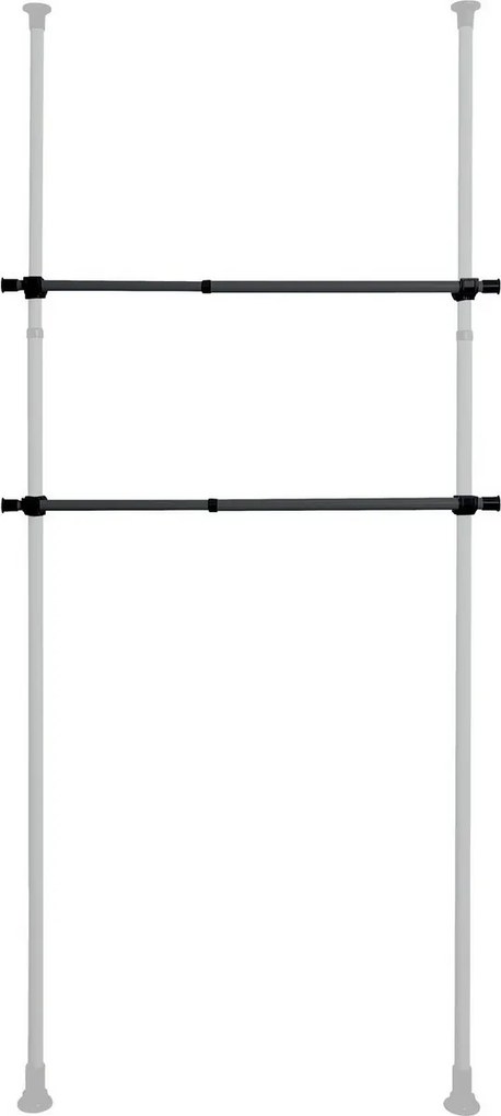 Wenko Set de 2 bare telescopice orizontale Herkules, negru
