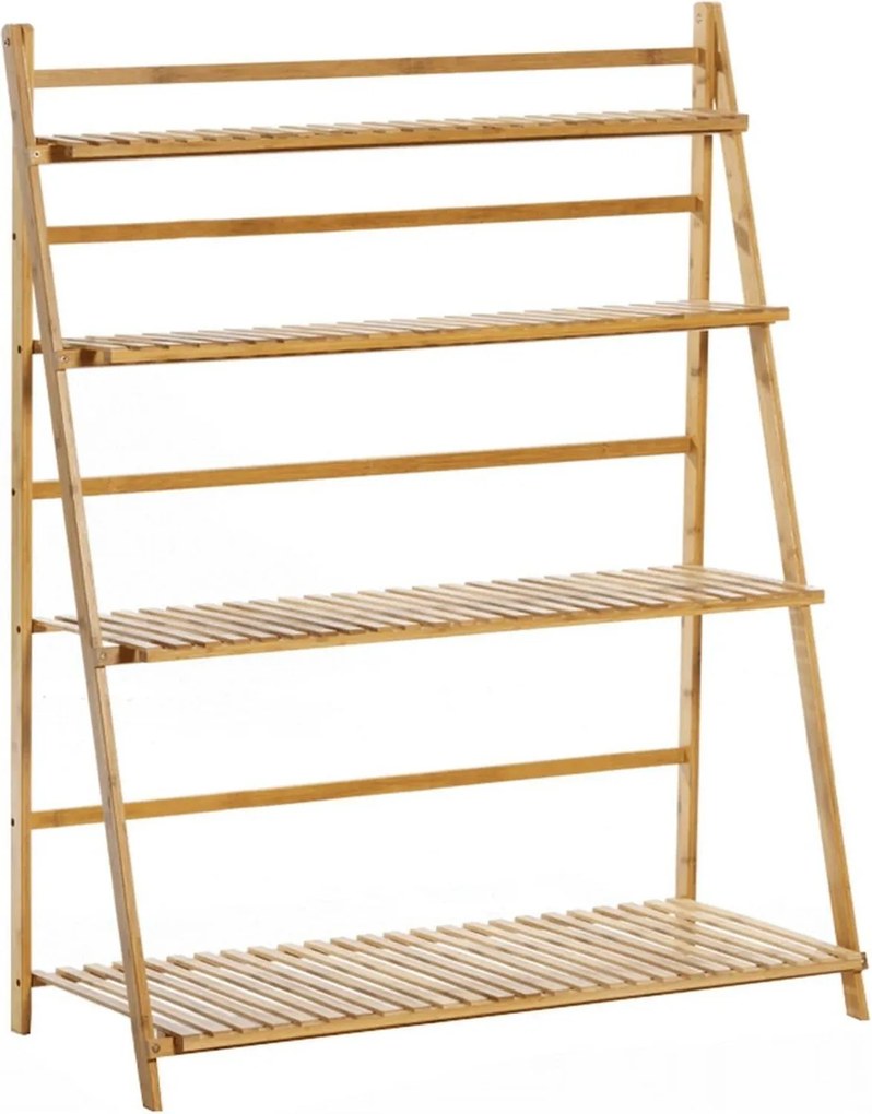 Etajera NEPEL TYP 2, stejar natural, bambus, 70x47x122 cm