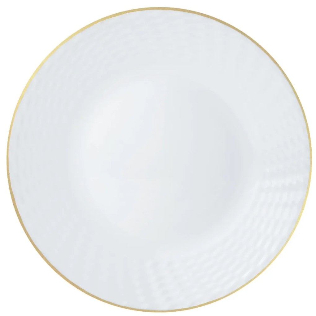 Set farfurii 18 piese, alb cu detalii aurii Kinghoff KH1876