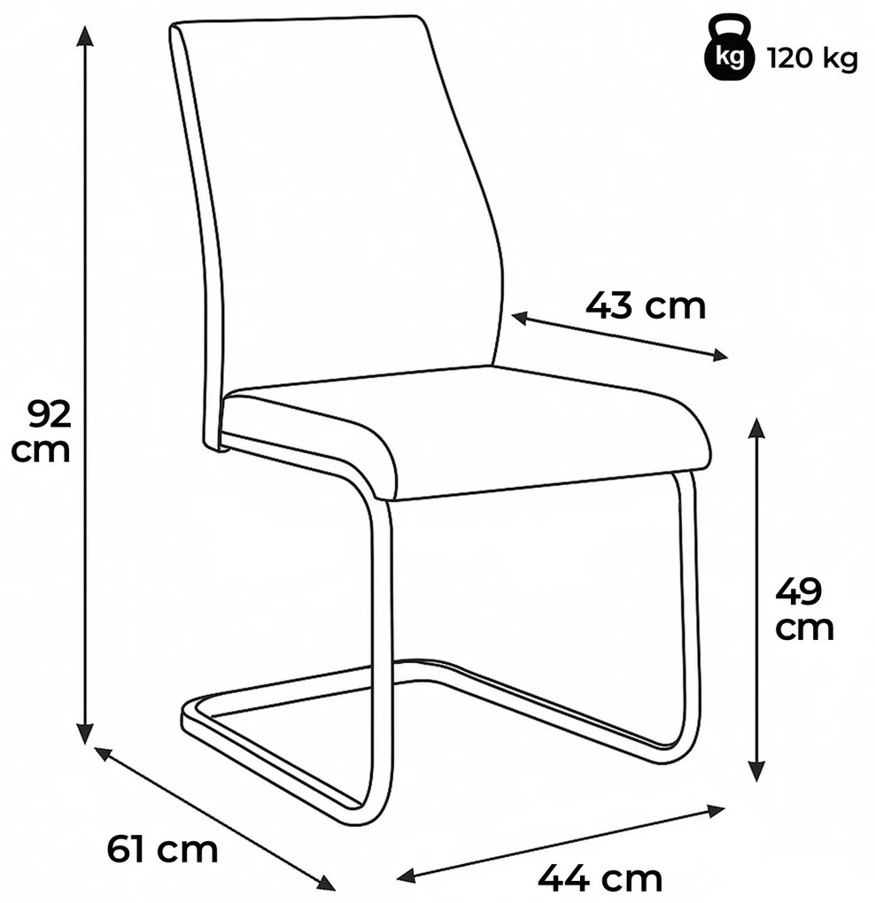 Set de scaune de sufragerie DCL-D1277 CRM, 2 buc