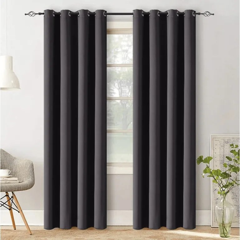 Draperie neagra OXFORD 140x250 cm Agatat: Inele metalice