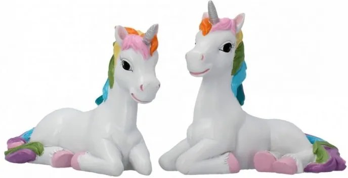 Set 2 statuete unicorni Prietenii Curcubeului 16 cm
