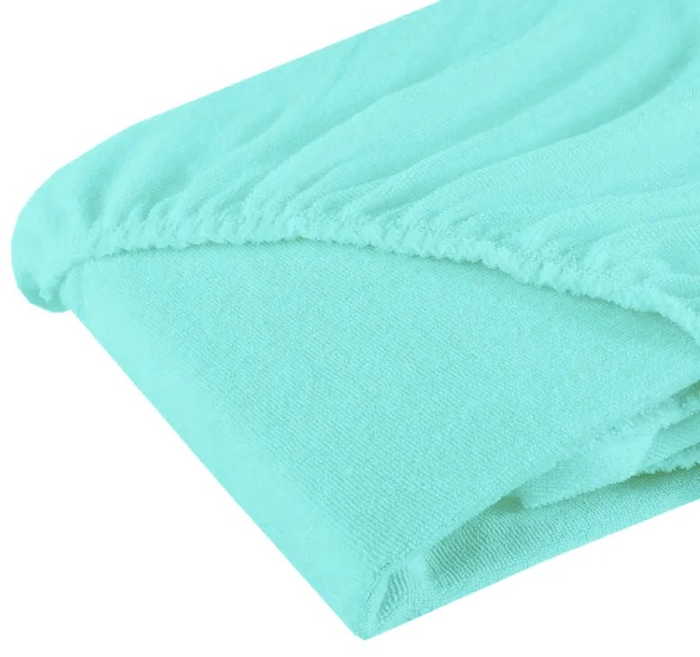 Cearsaf cu elastic din frotir menta 120x60 cm