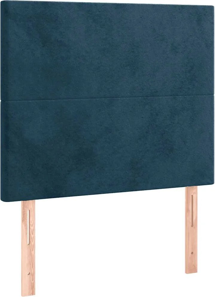 vidaXL Tăblie de pat albastru închis 80x5x118/128 cm catifea