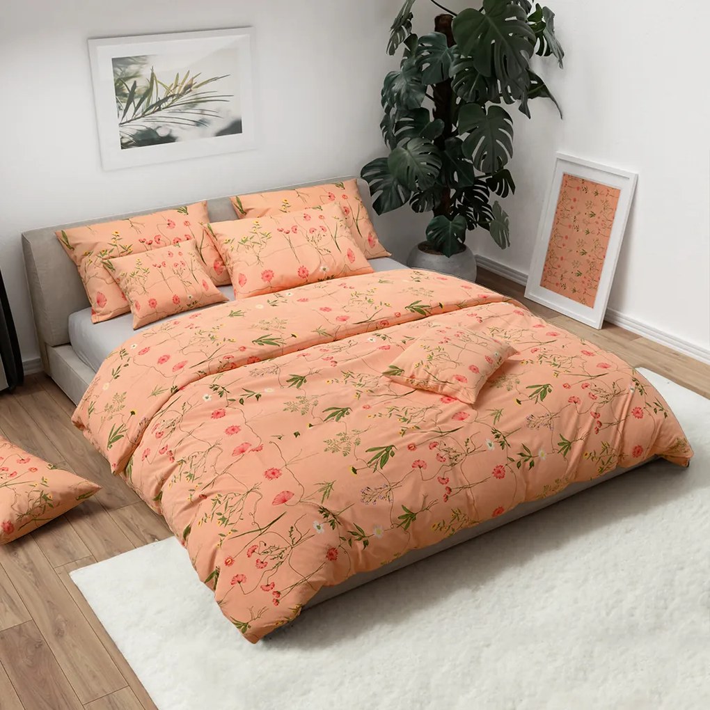 Lenjerie de pat din crep HERBAR colorata Dimensiune lenjerie de pat: 70 x 90 cm | 140 x 200 cm