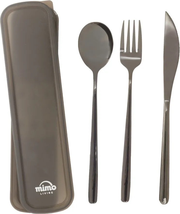 Tacâmuri negru din oțel inoxidabil 3 buc. Mimo – Premier Housewares