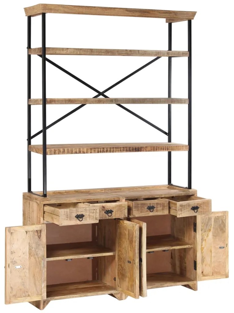 244945 vidaXL Servantă cu rafturi, 120x35x200 cm, lemn masiv reciclat