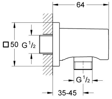 GROHE 27076000 - Cot de perete RAINSHOWER, crom lucios