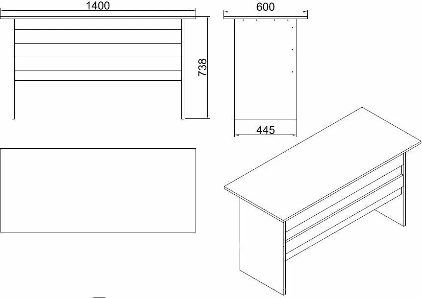 Birou Voma Walnut și Antracit