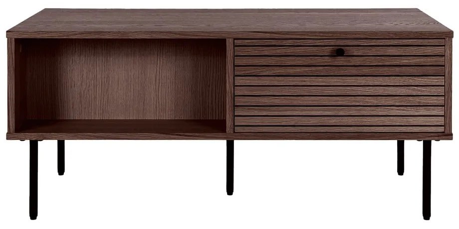 Măsuță de cafea maro închis cu aspect de lemn de stejar 50x100 cm Kyoto – House Nordic