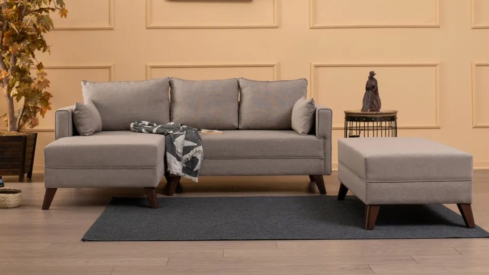 Coltar Extensibil Bella Corner Sofa Left 2, Crem