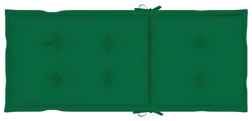 Scaune gradina rabatabile, cu perne, 2 buc., lemn masiv de acacia 2, Verde, 120 x 50 x 7 cm