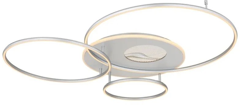 Lustra LED aplicata cu telecomanda INVERTINA argintiu