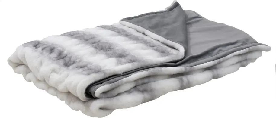 Pătură din blană artificială InArt, 180 x 150 cm, gri deschis