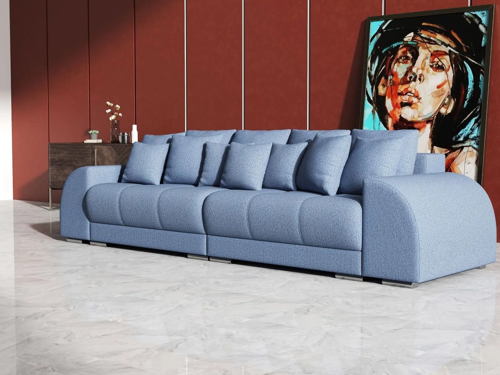 Canapea extensibilă dumonde cu 2 lăzi de depozitare si sezut confortabil din spuma high-density, Verona Enjoy Blue 310x100 cm