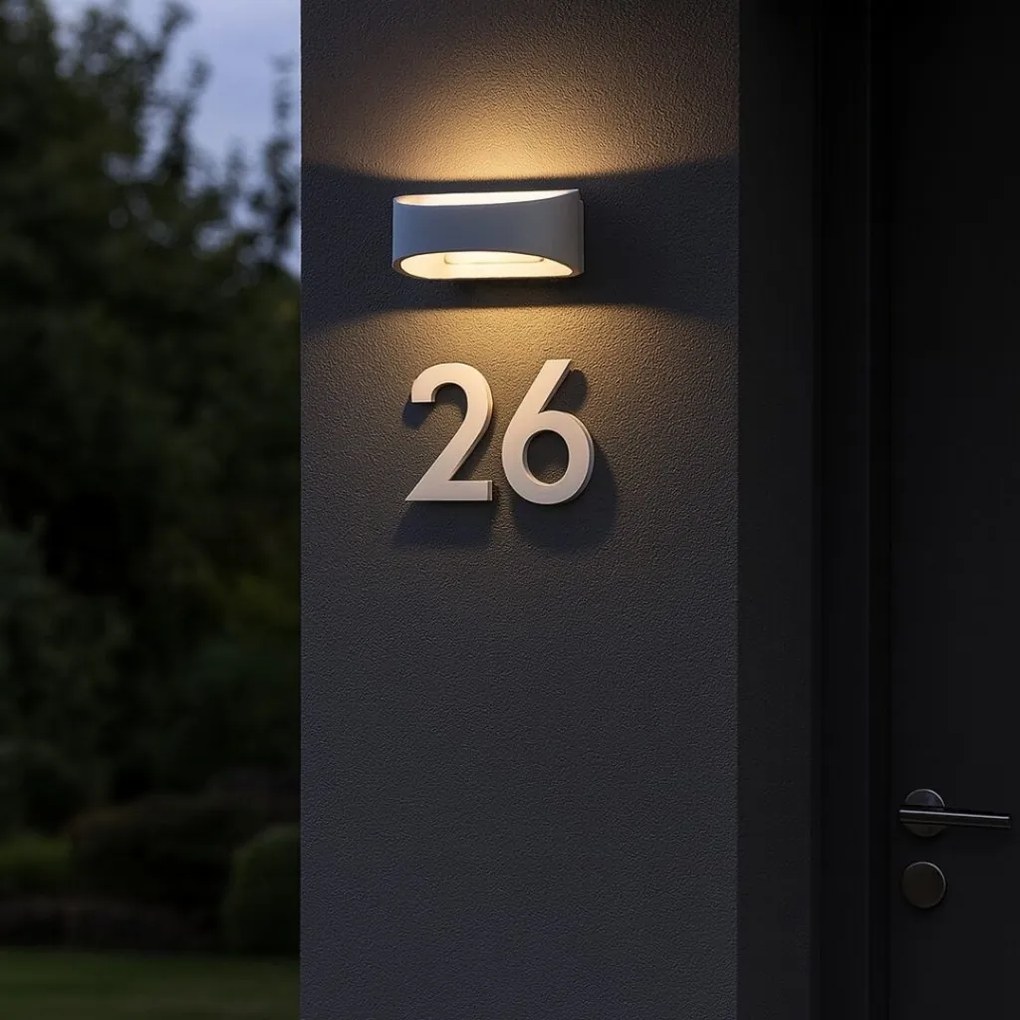 Aplica LED perete exterior IP54 Gerla alb