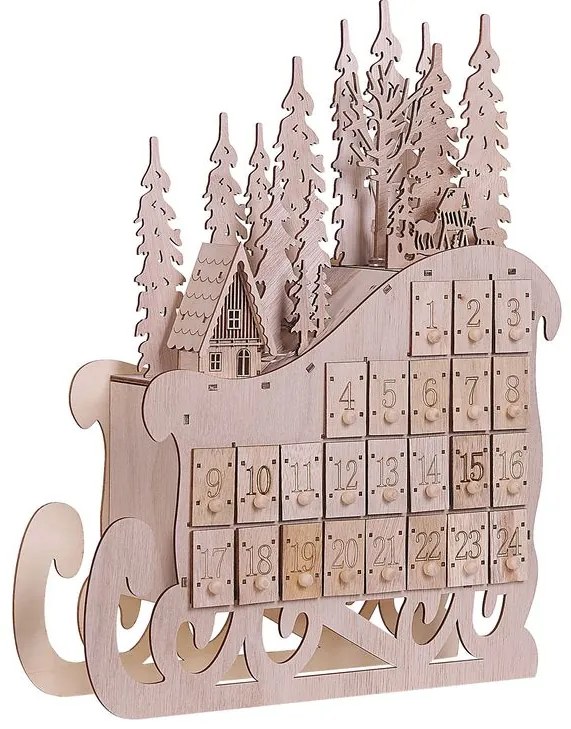 Decor de exterior sanie și calendar Impza (lemn deschis). 1080398