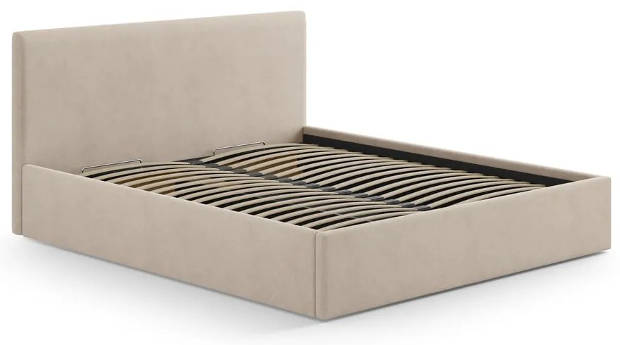 Tăblie de pat maro deschis tapițată 190,5x100 cm Remo – Micadoni