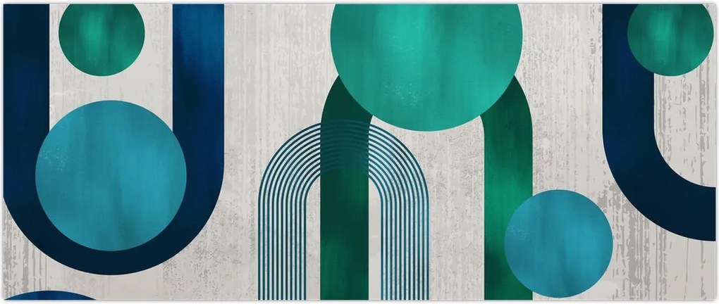 Tablou - Linii și forme circulare (120x50 cm)