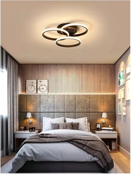 Lampă de plafon LED dimabilă 70W/230V 3000-6500K, neagră, cu telecomandă