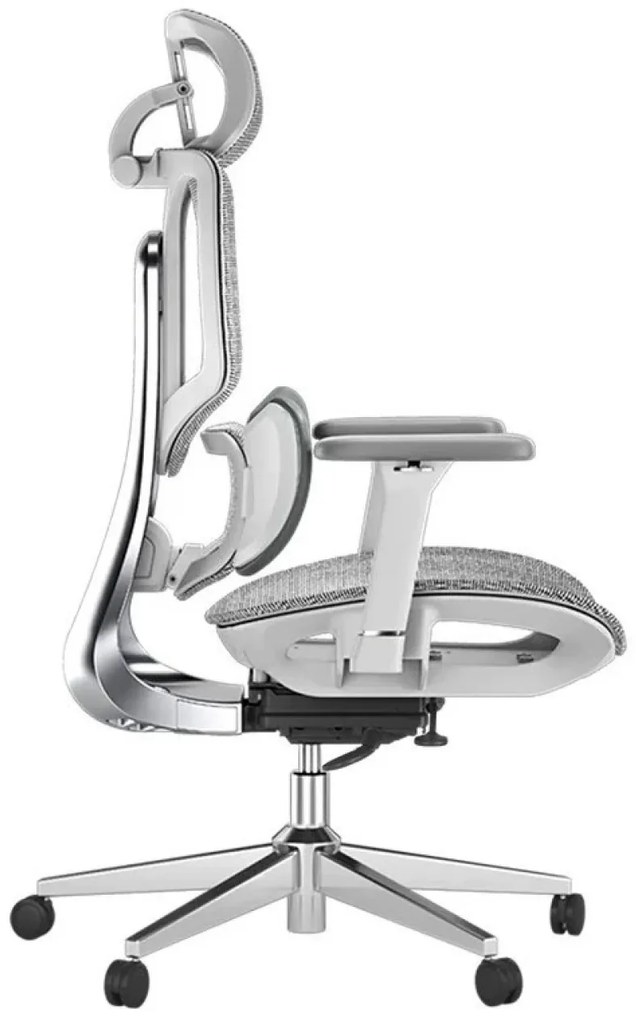 HBADA E3 AIR Scaun ergonomic, cu suport lombar dinamic pe 3 zone, tetieră reglabilă 3D, cotiere reglabile 6D, pivotant, Gri