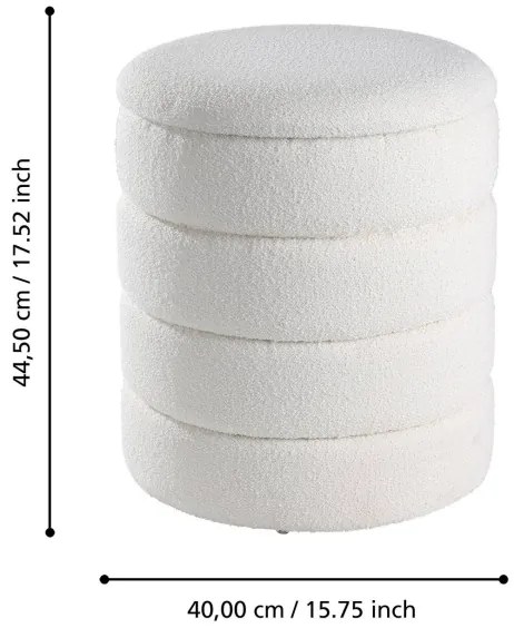 SET 2x taburet Eglo 424125 AMPAHAKA d. 33,5/40 cm alb