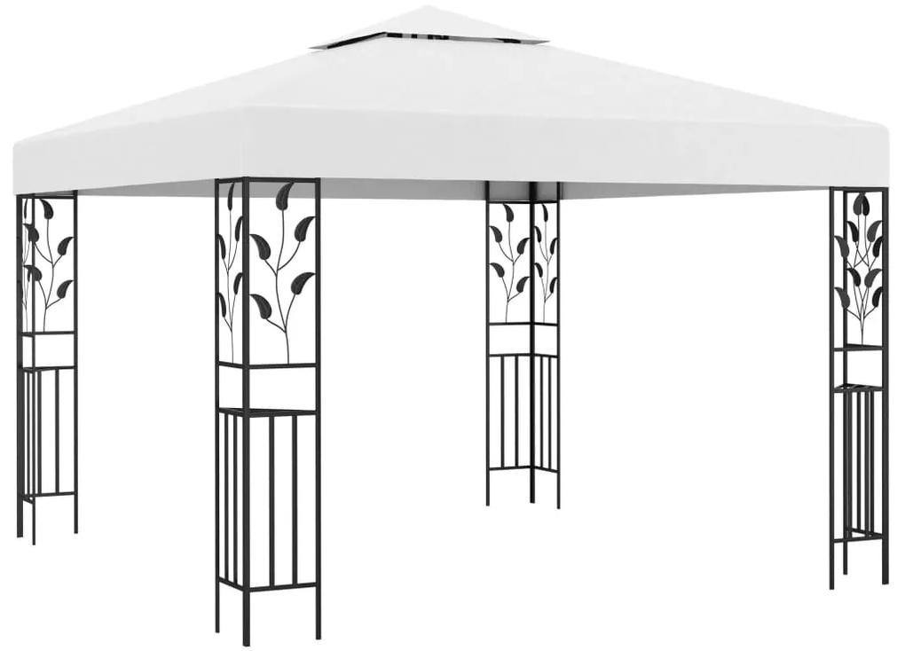 Pavilion cu siruri de lumini LED, alb, 3x3m Alb